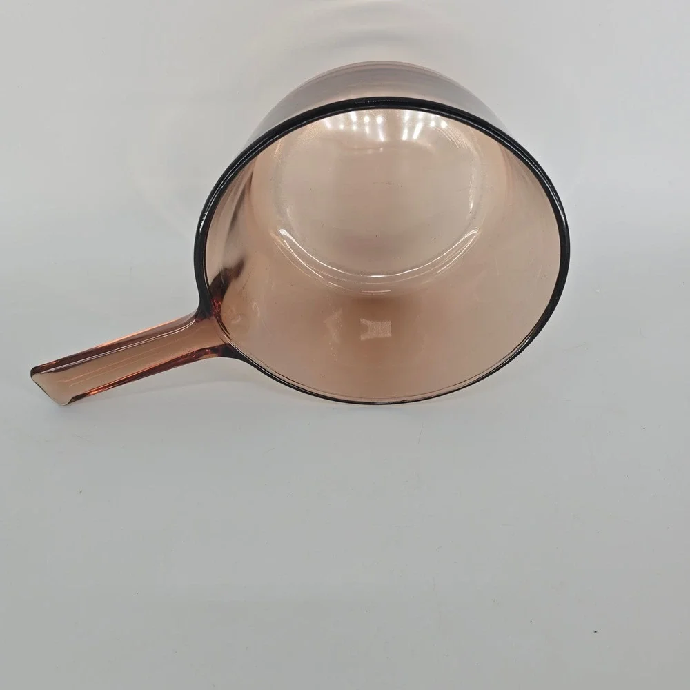 Vintage Corning Visions Amber 1.5L Glass Saucepan Brown Cookware